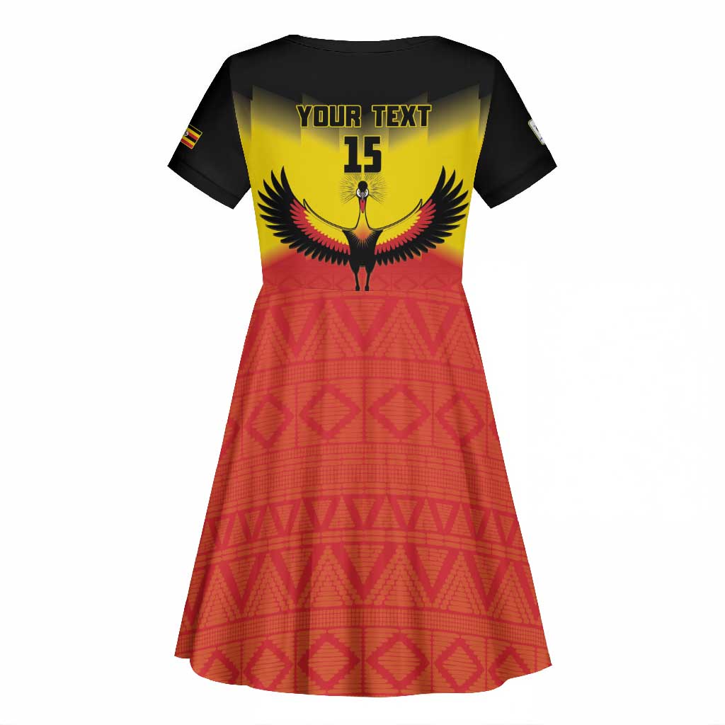 Uganda Football Custom Kid Short Sleeve Dress Go Champions - African Pride