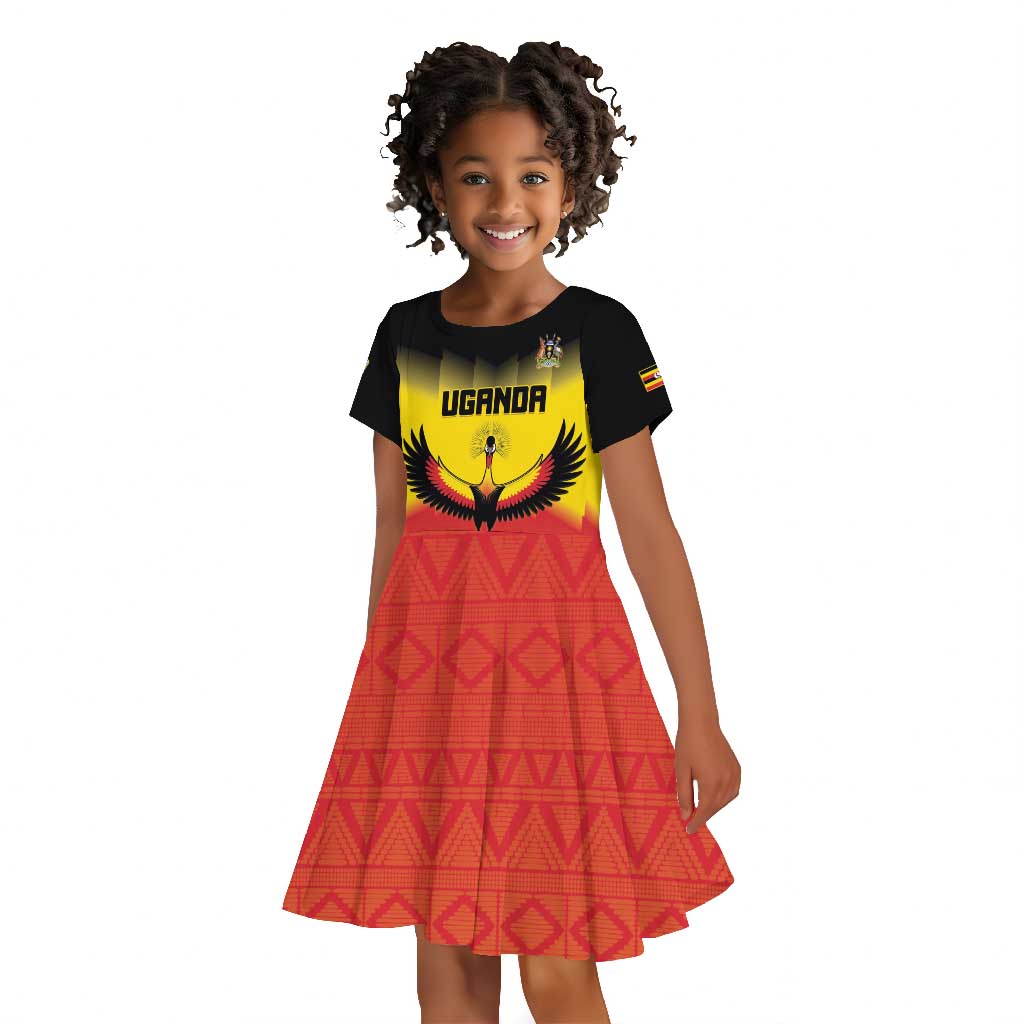 Uganda Football Custom Kid Short Sleeve Dress Go Champions - African Pride