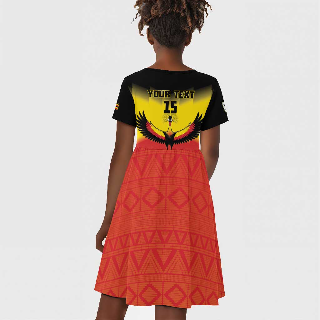Uganda Football Custom Kid Short Sleeve Dress Go Champions - African Pride