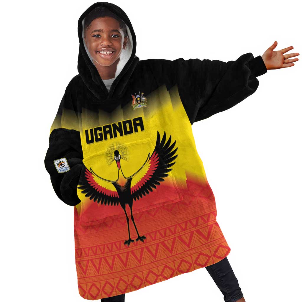 Uganda Football Custom Kid Wearable Blanket Hoodie Go Champions - African Pride
