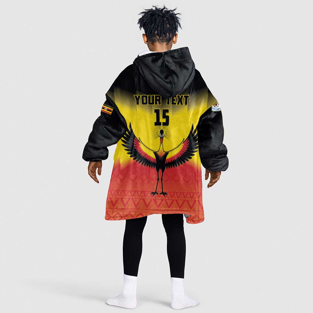 Uganda Football Custom Kid Wearable Blanket Hoodie Go Champions - African Pride