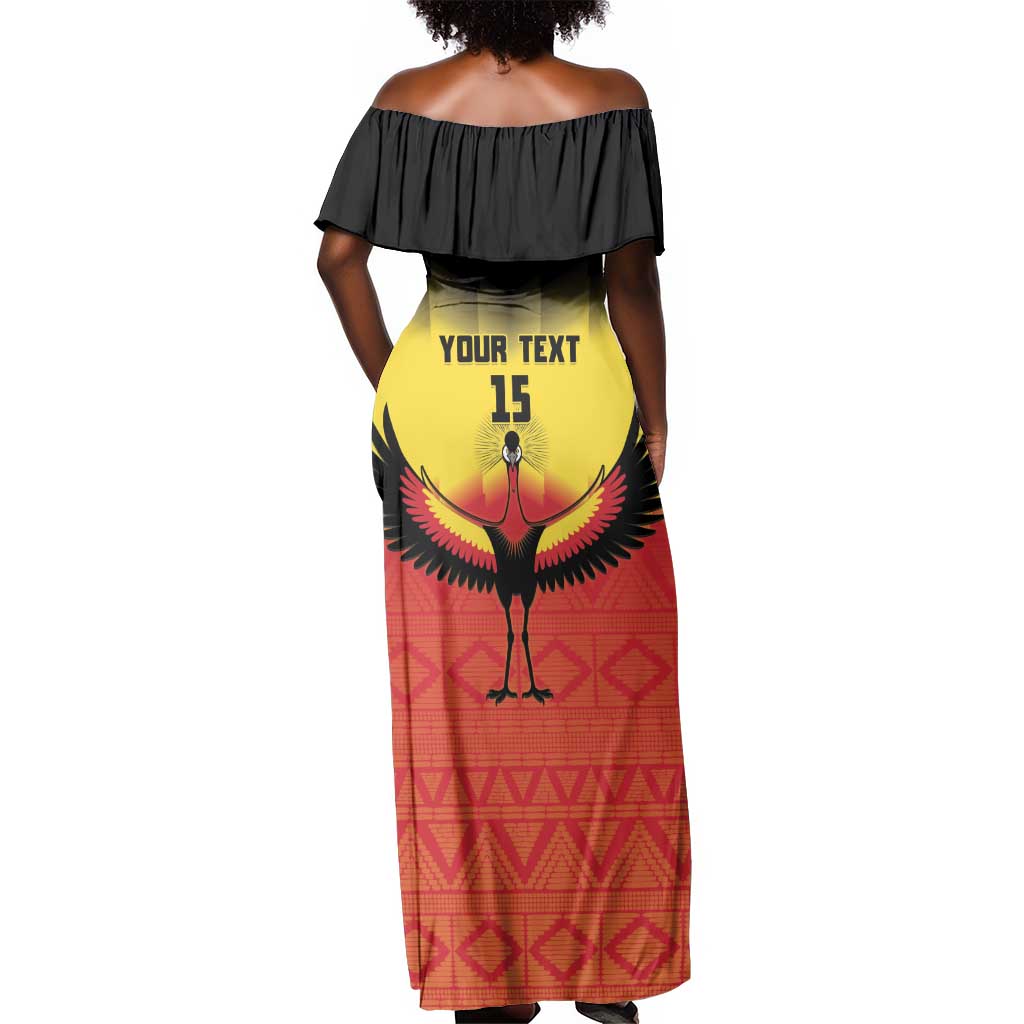 Uganda Football Custom Off Shoulder Maxi Dress Go Champions - African Pride