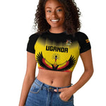 Uganda Football Custom Raglan Cropped T shirt Go Champions - African Pride
