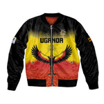 Uganda Football Custom Sleeve Zip Bomber Jacket Go Champions - African Pride