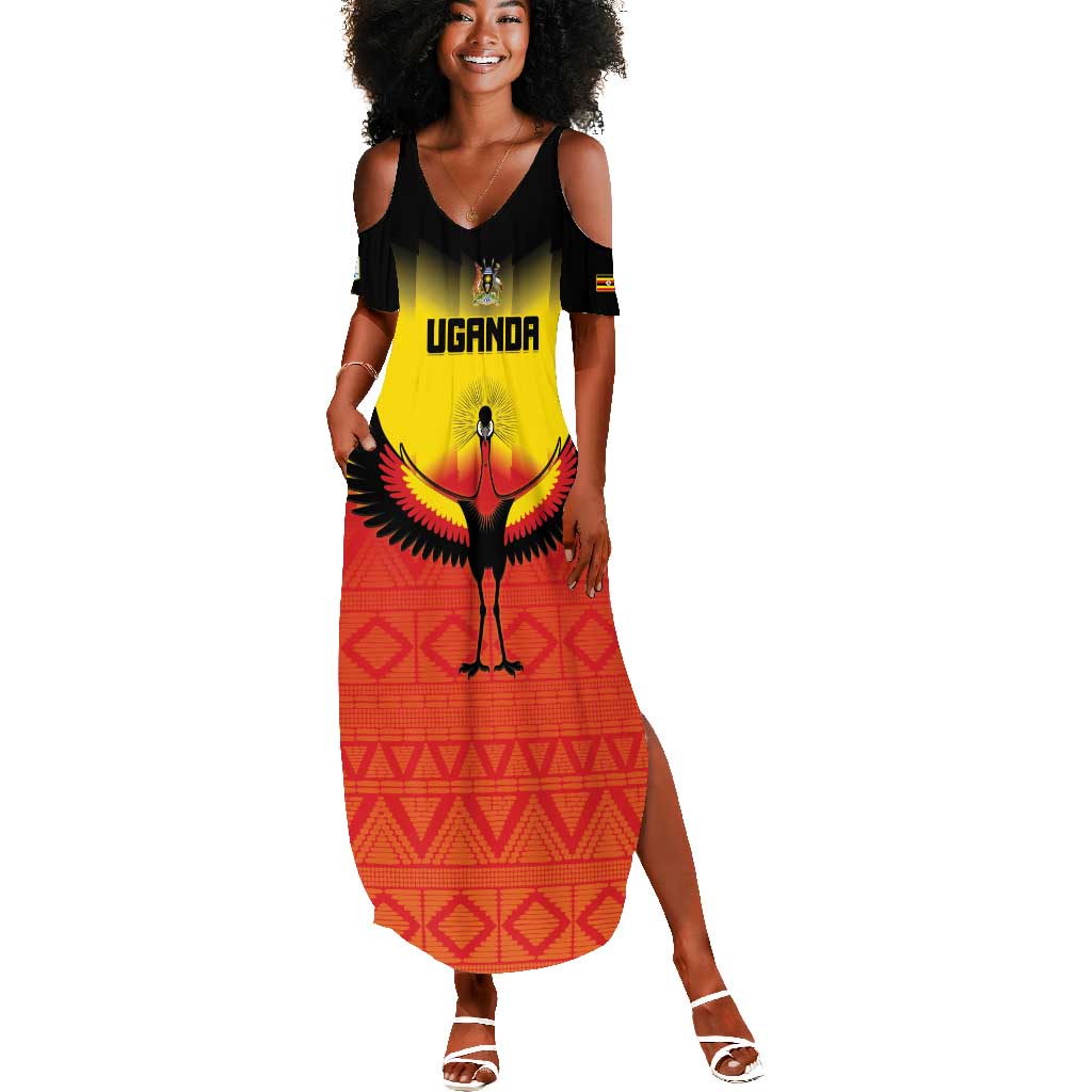 Uganda Football Custom Summer Maxi Dress Go Champions - African Pride
