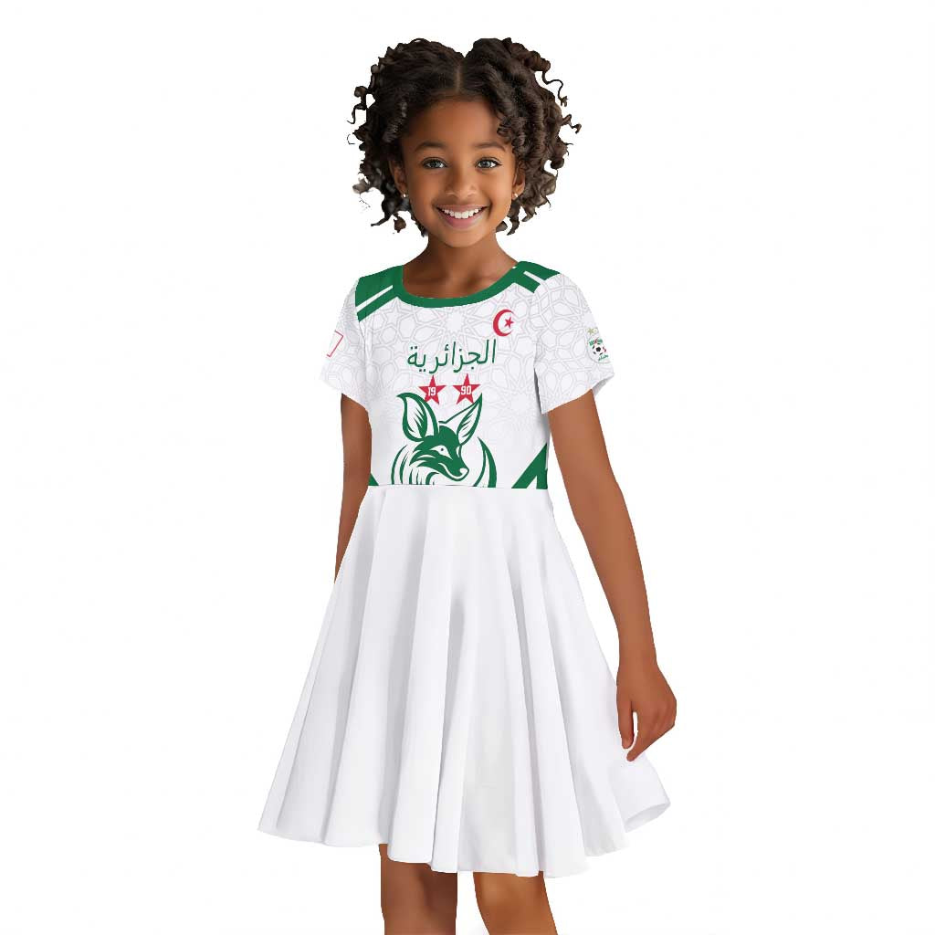 Algeria Football Custom Kid Short Sleeve Dress Go Champions - African Pride