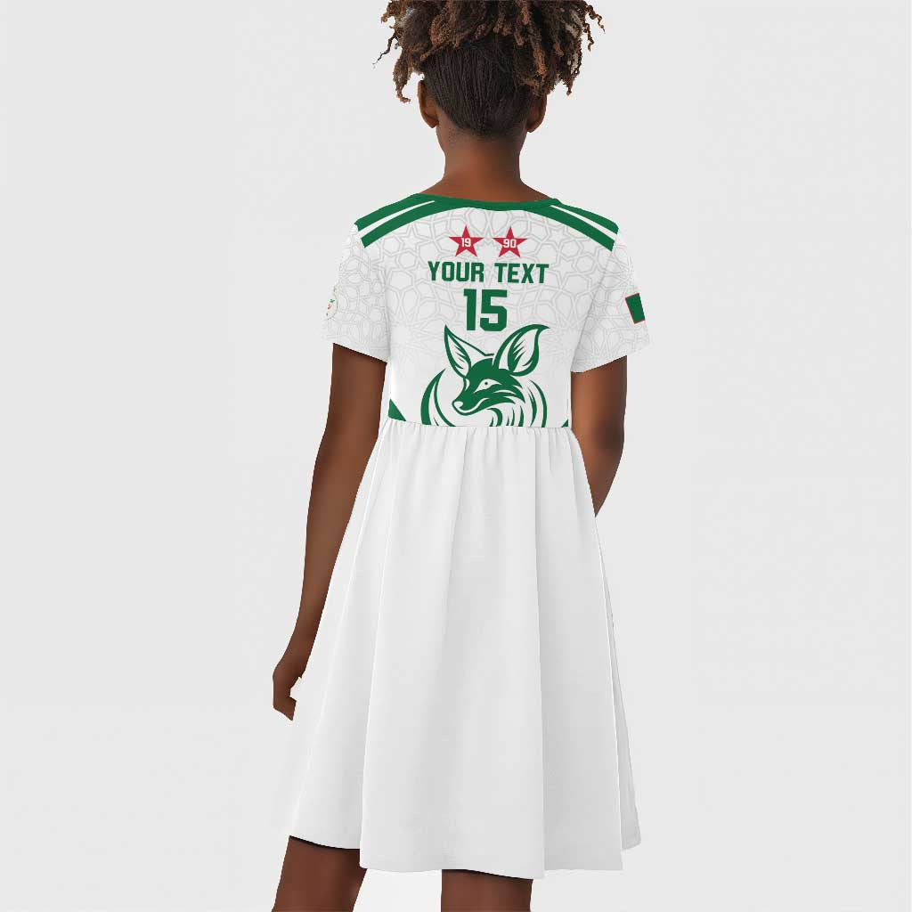 Algeria Football Custom Kid Short Sleeve Dress Go Champions - African Pride
