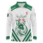 Algeria Football Custom Long Sleeve Polo Shirt Go Champions - African Pride