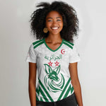 Algeria Football Custom Women V-Neck T-Shirt Go Champions - African Pride