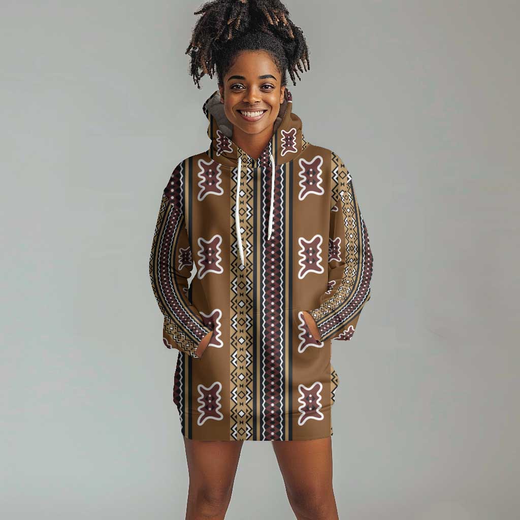 Mali Mud Cloth Hoodie Dress Traditional Bologan Pattern - African Pride