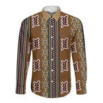 Mali Mud Cloth Long Sleeve Button Shirt Traditional Bologan Pattern - African Pride