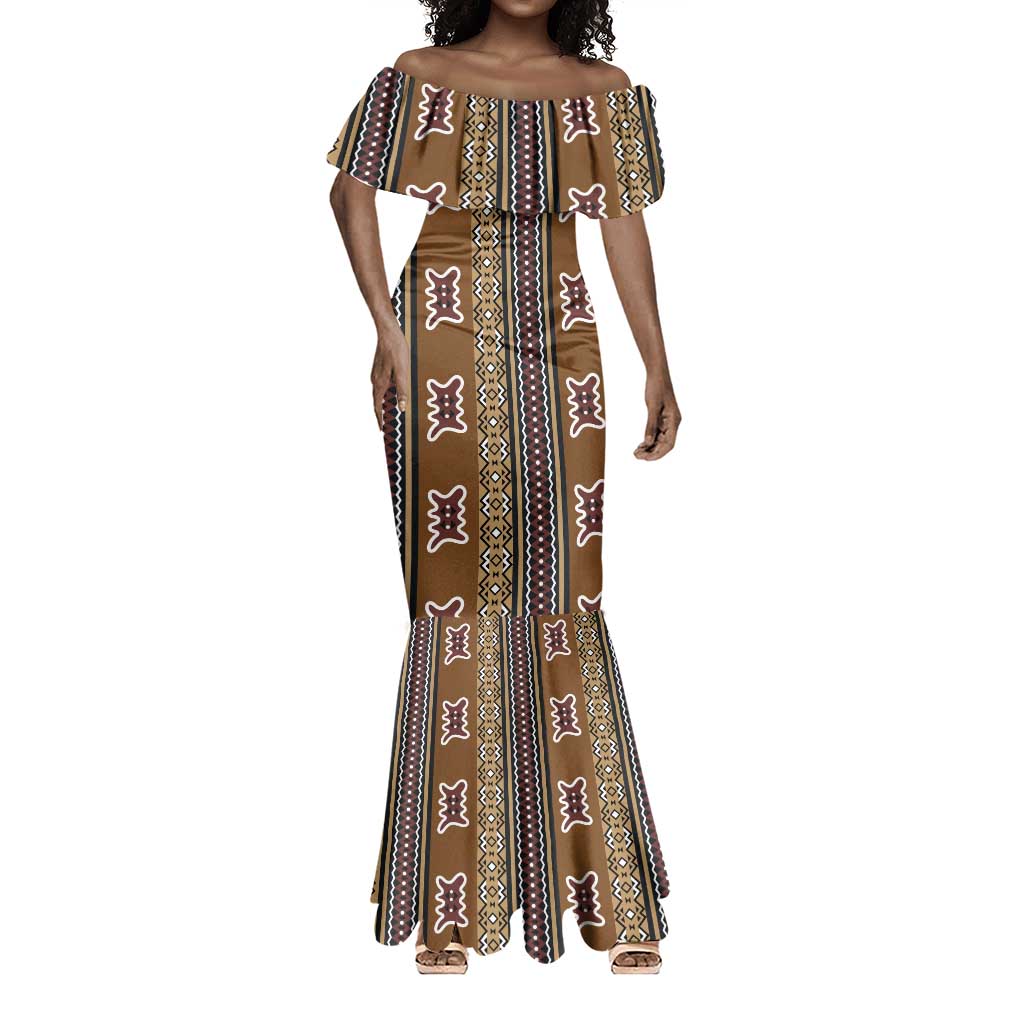 Mali Mud Cloth Mermaid Dress Traditional Bologan Pattern - African Pride