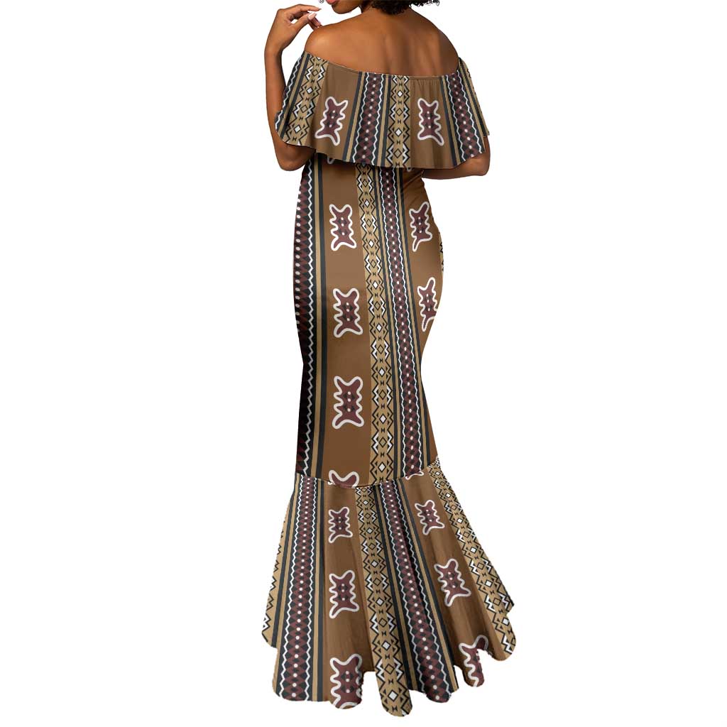 Mali Mud Cloth Mermaid Dress Traditional Bologan Pattern - African Pride