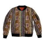 Mali Mud Cloth Sleeve Zip Bomber Jacket Traditional Bologan Pattern - African Pride