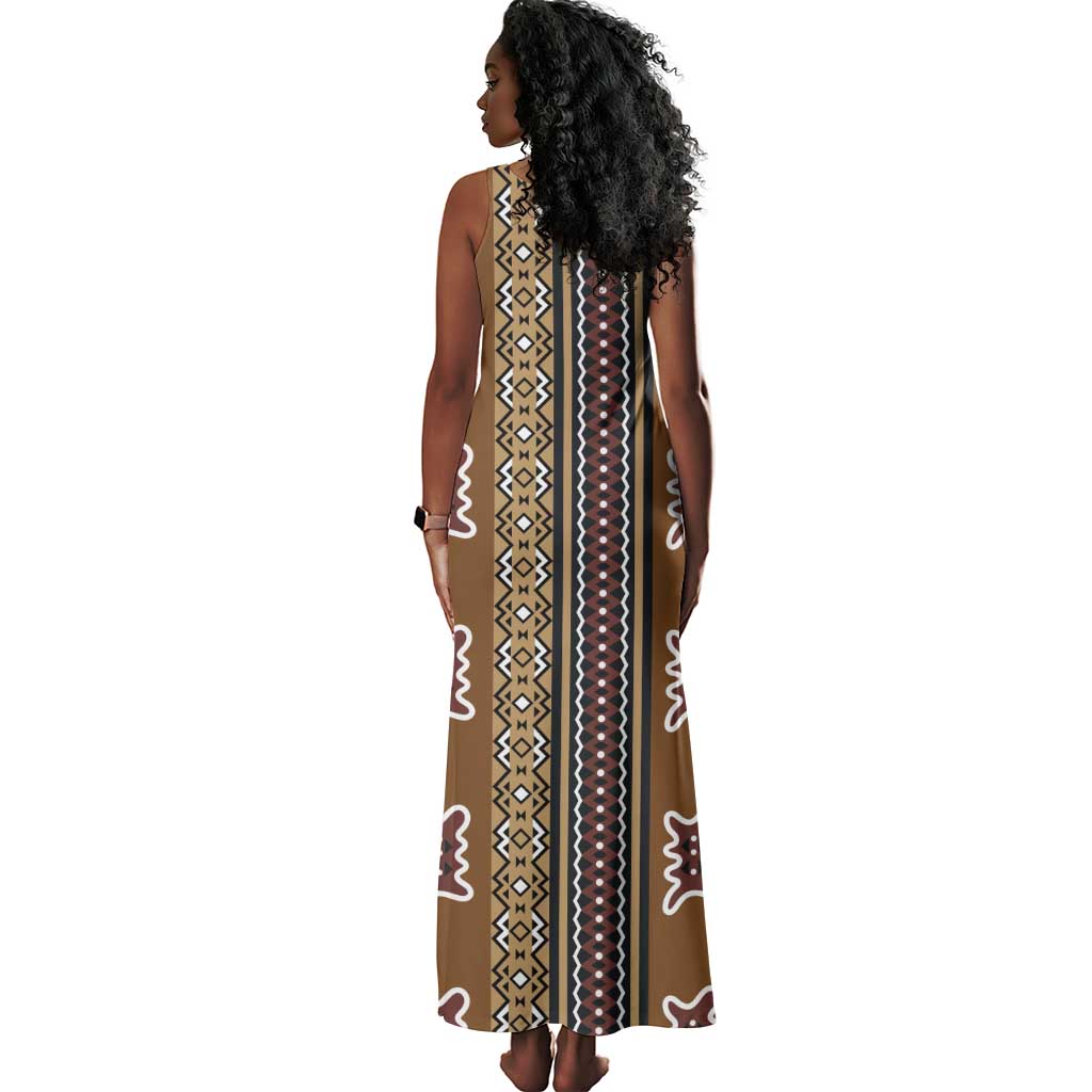 Mali Mud Cloth Tank Maxi Dress Traditional Bologan Pattern - African Pride