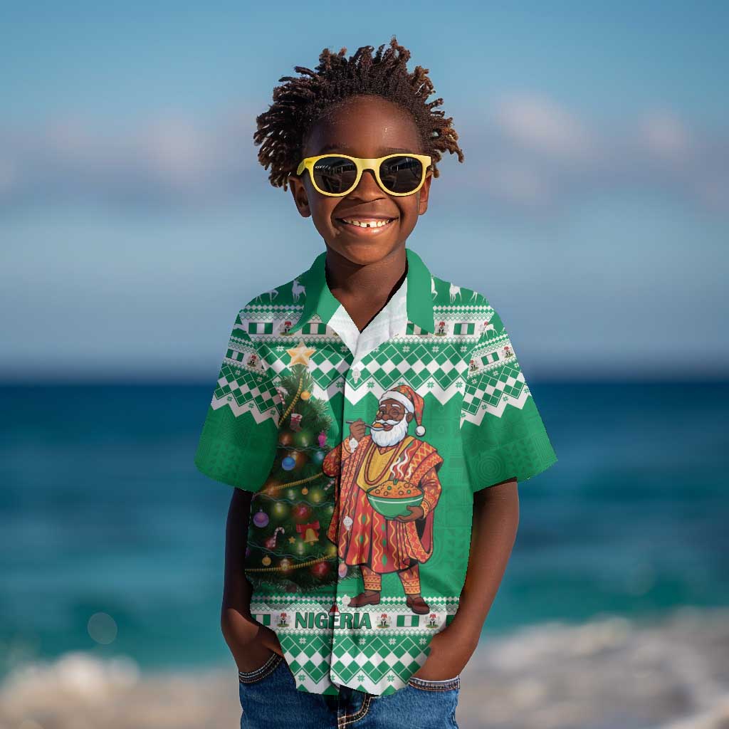 Personalized Afro Christmas in Nigeria Kid Hawaiian Shirt Eku Odun Eku IyeDun - African Pride