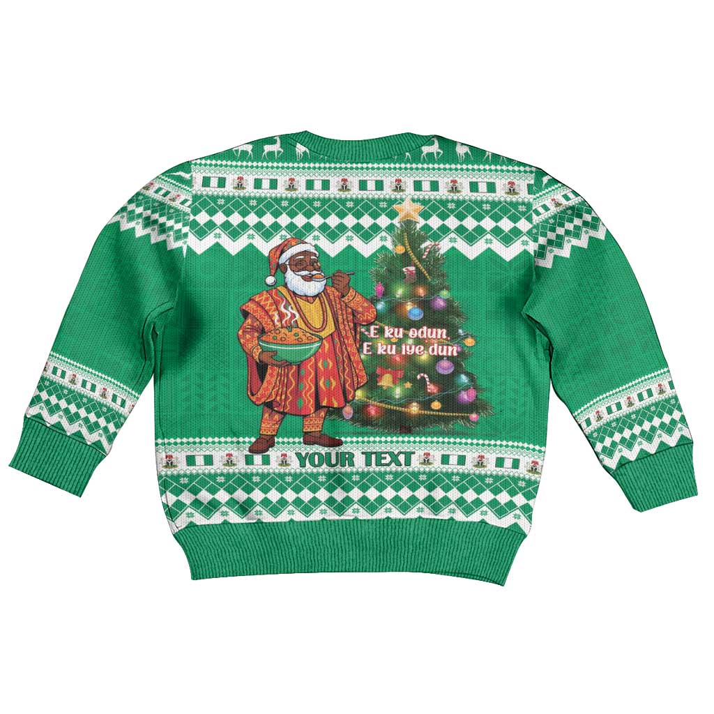 Personalized Afro Christmas in Nigeria Kid Ugly Christmas Sweater Eku Odun Eku IyeDun - African Pride