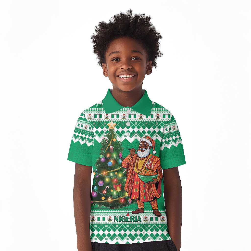 Personalized Afro Christmas in Nigeria Kid Polo Shirt Eku Odun Eku IyeDun - African Pride