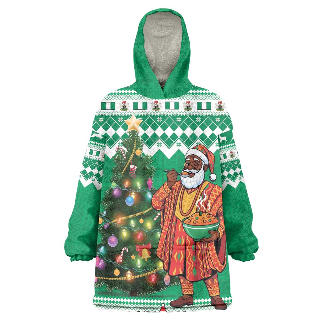 Personalized Afro Christmas in Nigeria Kid Wearable Blanket Hoodie Eku Odun Eku IyeDun - African Pride