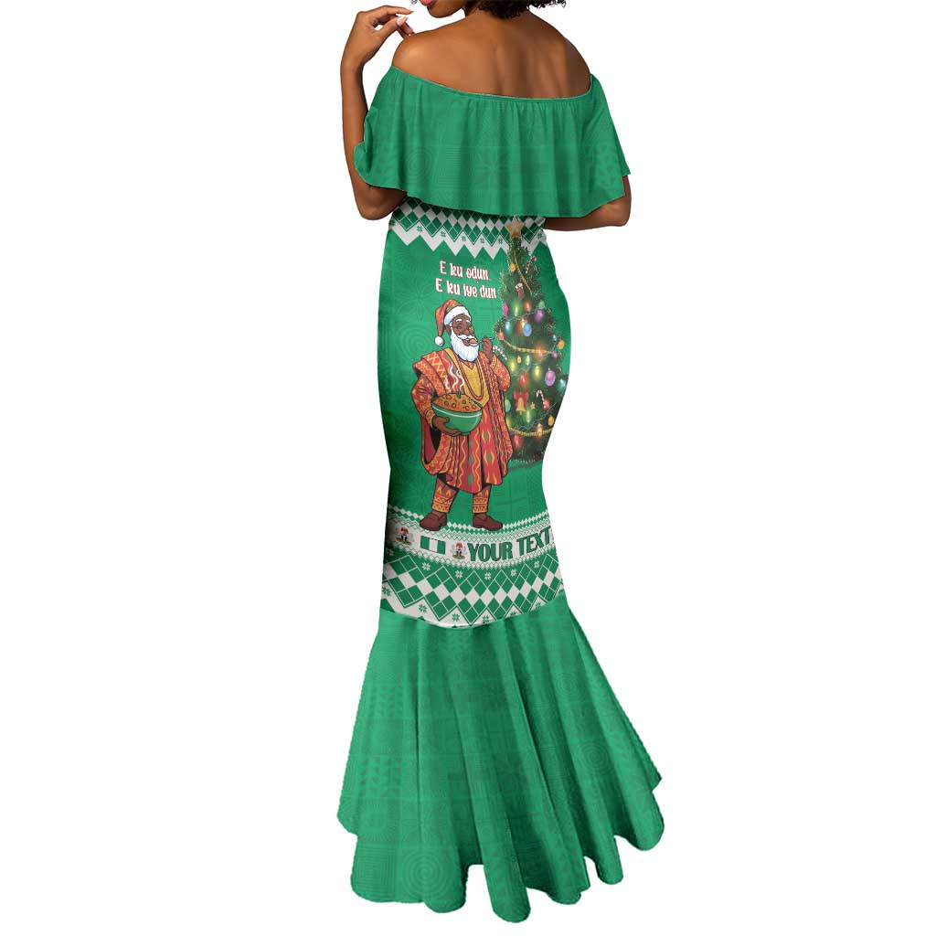 Personalized Afro Christmas in Nigeria Mermaid Dress Eku Odun Eku IyeDun - African Pride