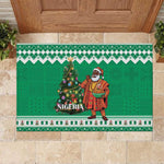 Afro Christmas in Nigeria Rubber Doormat Eku Odun Eku IyeDun - African Pride