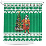 Afro Christmas in Nigeria Shower Curtain Eku Odun Eku IyeDun - African Pride