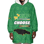Personalized JLP Jamaica Labour Party Wearable Blanket Hoodie Build Back Stronger - African Pride