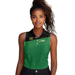 Personalized Jamaica Labour Party Supporters Women Sleeveless Polo Shirt - African Pride