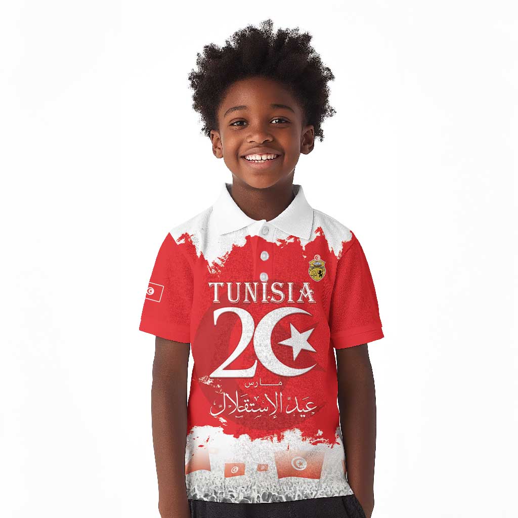 Personalized Afro Tunisia Kid Polo Shirt Happy 69th Anniversary Independence