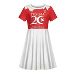 Personalized Afro Tunisia Kid Short Sleeve Dress Happy 69th Anniversary Independence