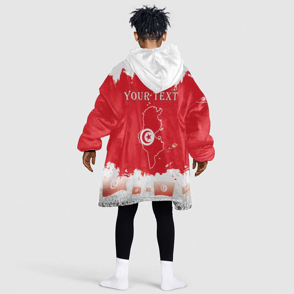 Personalized Afro Tunisia Kid Wearable Blanket Hoodie Happy 69th Anniversary Independence