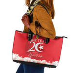 Personalized Afro Tunisia Leather Tote Bag Happy 69th Anniversary Independence