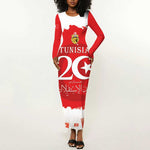 Personalized Afro Tunisia Long Sleeve Bodycon Dress Happy 69th Anniversary Independence LT15