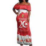 Personalized Afro Tunisia Off Shoulder Maxi Dress Happy 69th Anniversary Independence