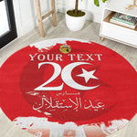 Personalized Afro Tunisia Round Carpet Happy 69th Anniversary Independence