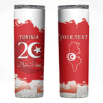 Personalized Afro Tunisia Skinny Tumbler Happy 69th Anniversary Independence