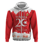 Personalized Afro Tunisia Zip Hoodie Happy 69th Anniversary Independence