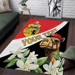 Personalized Afro Tunisia Area Rug Camelus Dromedarius With Jasmine