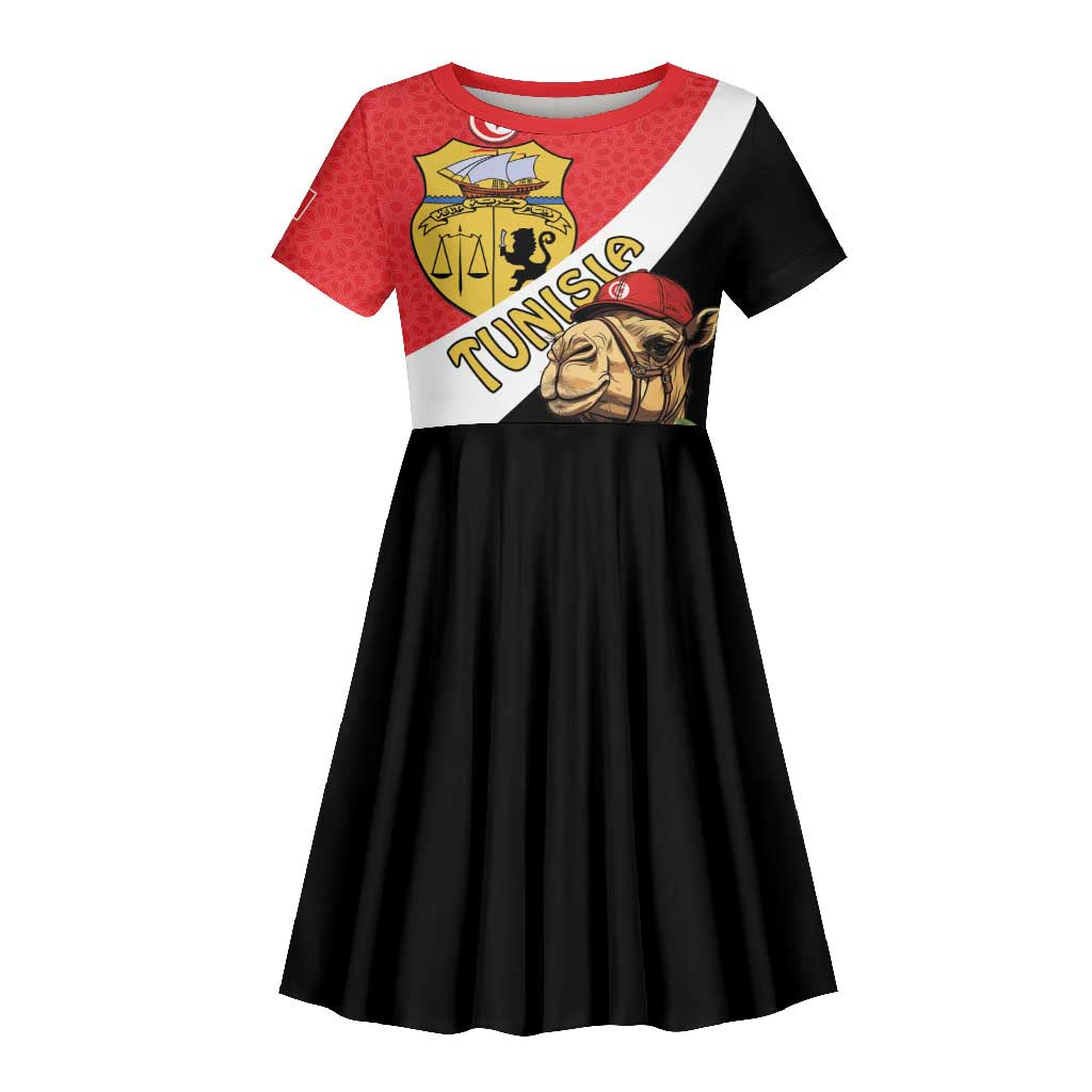 Personalized Afro Tunisia Kid Short Sleeve Dress Camelus Dromedarius With Jasmine