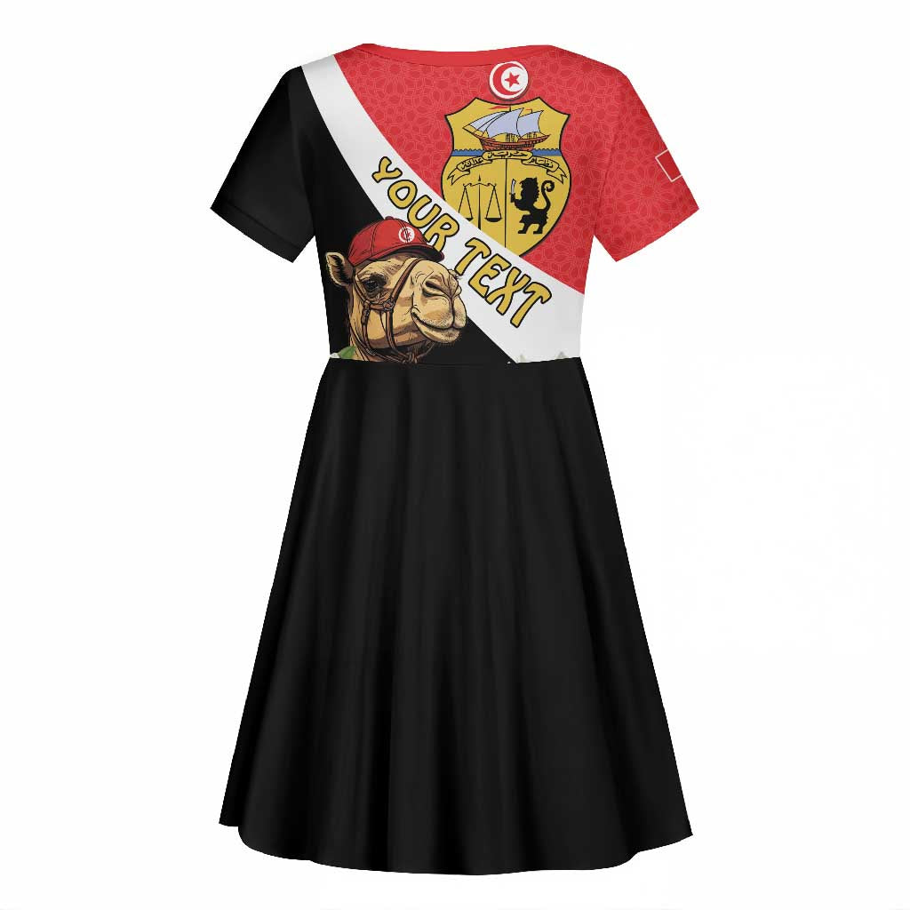 Personalized Afro Tunisia Kid Short Sleeve Dress Camelus Dromedarius With Jasmine