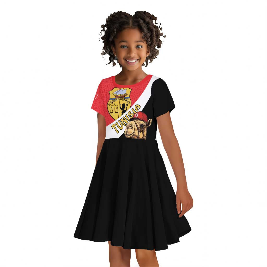 Personalized Afro Tunisia Kid Short Sleeve Dress Camelus Dromedarius With Jasmine