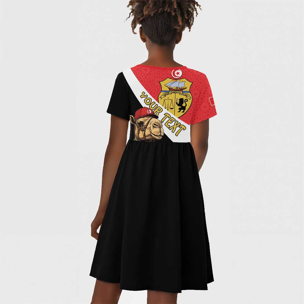 Personalized Afro Tunisia Kid Short Sleeve Dress Camelus Dromedarius With Jasmine
