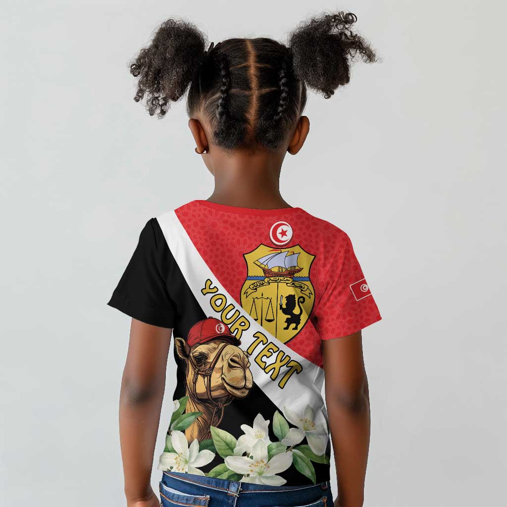 Personalized Afro Tunisia Kid T shirt Camelus Dromedarius With Jasmine