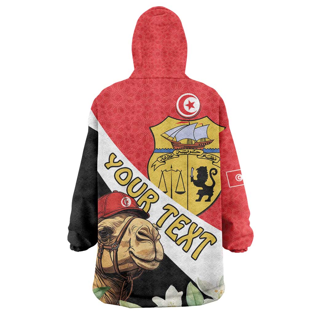 Personalized Afro Tunisia Kid Wearable Blanket Hoodie Camelus Dromedarius With Jasmine