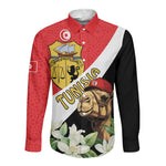 Personalized Afro Tunisia Long Sleeve Button Shirt Camelus Dromedarius With Jasmine