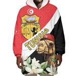 Personalized Afro Tunisia Wearable Blanket Hoodie Camelus Dromedarius With Jasmine