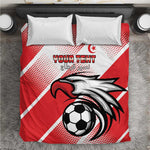 Custom Tunisia Football Bedding Set Go Eagles of Carthage