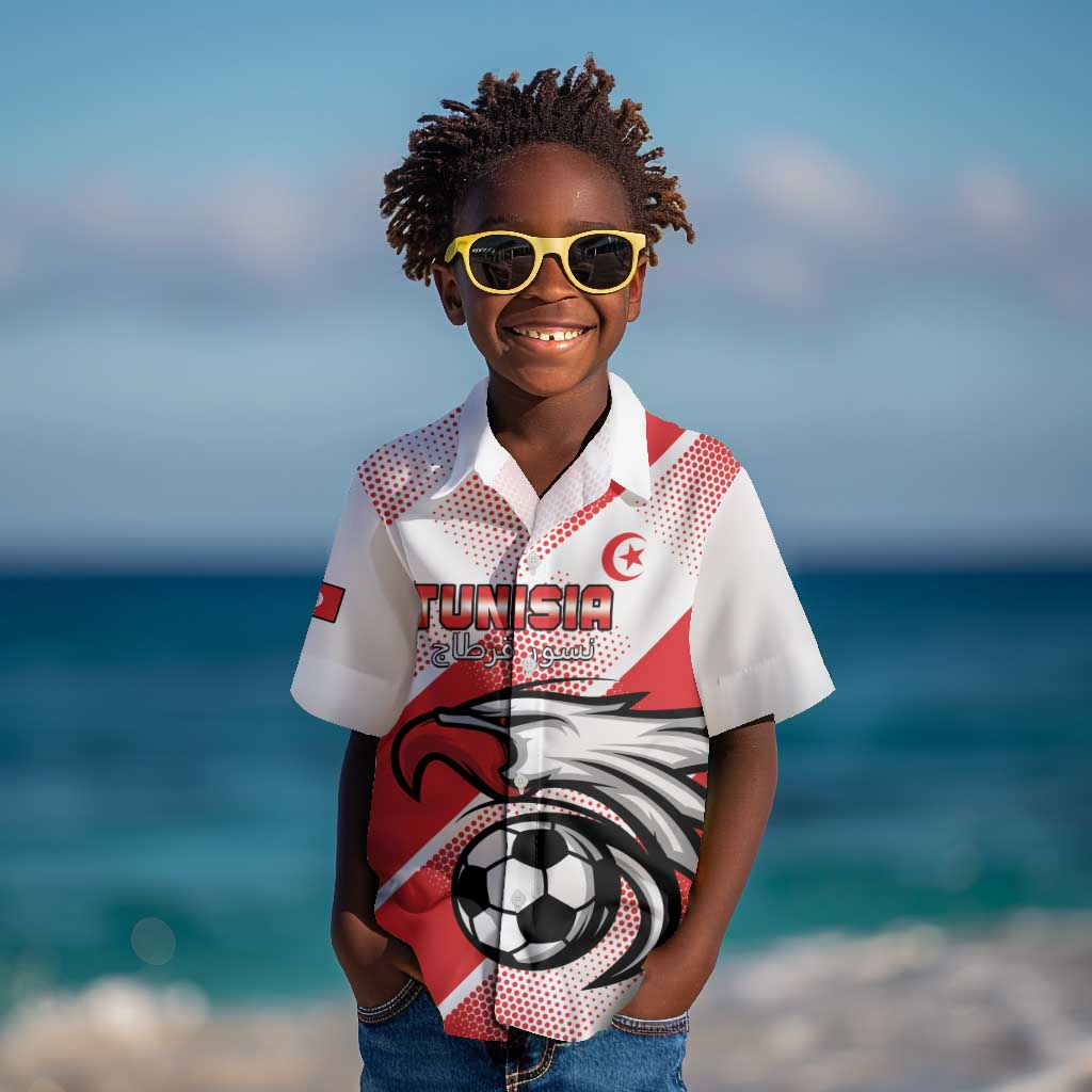 Custom Tunisia Football Kid Hawaiian Shirt Go Eagles of Carthage