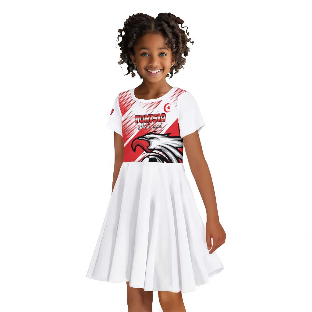 Custom Tunisia Football Kid Short Sleeve Dress Go Eagles of Carthage