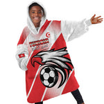 Custom Tunisia Football Kid Wearable Blanket Hoodie Go Eagles of Carthage